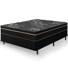 Cama Box Casal Preta Colchão Bariloche Molas Ensacadas One Face 138x188x63cm