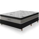 Cama Box Casal Preta Colchão Ortho Pro Firme Espuma D33 Pillow Paparazzi 138x188x70cm