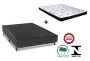 Cama Box Casal Preto + Colchão Espuma D20 138x188x8