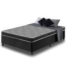 Cama Box Casal Preto Colchão Espuma D20 Dupla Face Zidi Querubin 138x188x49cm