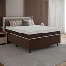 Cama Box Casal Queen Baú Organizador com Colchão 158x198 Karina Umaflex com Base Cama Box Baú