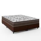 Cama Box Casal Queen Colchão Espuma Orthoface Polar 158X198X63Cm Marrom - Suporta Até 120Kg Marrom