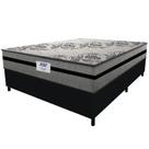 Cama Box Casal Queen Colchão Gazin Com Molas Ensacadas Rubi 158x198x70cm Suede Preto/cinza Cinza