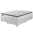 Cama Box Casal Queen Colchão Molas Ensacadas Com Pillow Sevilha 158x198x71cm Branco/cinza Hellen