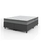 Cama Box Casal Queen Colchão Molas Ensacadas Mirage 158x198x62cm Cinza/Branco Umaflex Cama Box Casal Queen Colchão Molas Ensacadas Mirage 158x198x62cm Cinza/Branco Umaflex