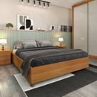 Cama Box Casal Queen Mônaco e Mesa de Cabeceira Veronna Bege/Cinamomo Cama Box Casal Queen Mônaco e Mesa de Cabeceira Veronna Bege/Cinamomo