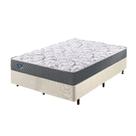 Cama Box Casal Reforçado 138x188x38cm e Colchão Adapto Molas Ensacadas B&G