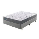 Cama Box Casal Reforçado 138x188x38cm e Colchão Adapto Molas Ensacadas B&G