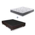Cama Box Casal Resistente Marrom com Colchão Molas Ensacadas Cama Box Casal Resistente Marrom com Colchão Molas Ensacadas