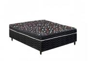 Cama Box casal SEMI Ortopédica conjugada 49x138x188 Tampo Preto Matelassê
