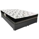 Cama Box Casal Sintético Bipartido + Colchão Ortobom Iso Dupla Face 60x138x188 Cor:cinza Cama Box Casal Sintético Bipartido + Colchão Ortobom Iso Dupla Face 60x138x188 Cor:cinza
