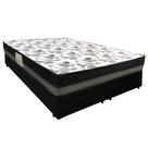 Cama Box Casal Sintético Bipartido + Colchão Ortobom ISO Dupla Face 60x138x188