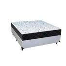 Cama Box Casal Sintético Branco com Colchão Espuma D33 Marrocos 30cm