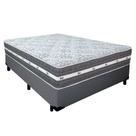 Cama Box Casal Sintético + Colchão Anjos Black Graphite Molas Ensacadas 138cm Suporta Até 120 Kg Por Pessoa Cor:Cinza