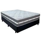Cama Box Casal Sintético + Colchão Anjos Black Graphite Molas Ensacadas 138x188x64cm Cor:preto