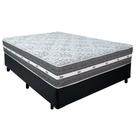 Cama Box Casal Sintético + Colchão Anjos Black Graphite Molas Ensacadas 138x188x64cm Preto