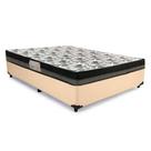 Cama Box Casal Sintético + Colchão Casal Ortobom Iso Dupla Face 60x138x188 bege