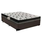 Cama Box Casal Sintético + Colchão Casal Ortobom Iso Dupla Face 60x138x188 Cor:marrom