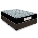 Cama Box Casal Sintético + Colchão Molas Ensacadas SerenePrime Sonnolux 138x188x65 Marrom