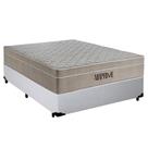 Cama Box Casal Sintético Cremil + Colchão Molas Ensacadas AirPrime 138cm Branco - Suporta Até 120kg Por Pessoa