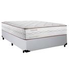 Cama Box Casal Sintético JS + Colchão de Molas Ensacadas Herval Holanda 138x188x71cm