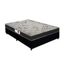 Cama Box Casal Sintético Preto + Colchão Casal Prime Semi Ortopédico 58x138x188