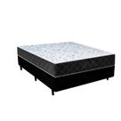 Cama Box Casal Sintético Preto com Colchão Espuma D33 Marrocos 30cm