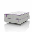 Cama Box Casal Smartz Molas Ensacadas Colchão Atrio + Base Cayambe Bege 138x188cm Suporta 110kg Pillow Top Firme