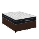Cama Box Casal Suede Bipartido + Colchão Molas Ensacadas Royal Sleep Royal Air 138cM - Suporta Até 150 Kg Por Pessoa