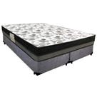 Cama Box Casal Suede Bipartido + Colchão Ortobom ISO Dupla Face 60x138x188