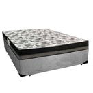 Cama Box Casal Suede + Colchão Casal Ortobom Iso Dupla Face 60x138x188 cinza