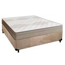 Cama Box Casal Suede + Colchão De Molas Ensacadas Portobel Ipanema - 138x188x65cm Bege