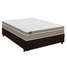 Cama Box Casal Suede + Colchão Lis Molas Ensacadas Plumatex 138cm Cor:Marrom