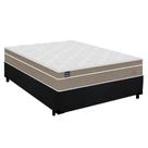 Cama Box Casal Suede + Colchão Lis Molas Ensacadas Plumatex 138x188x64cm Cor:Preto