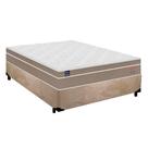Cama Box Casal Suede + Colchão Lis Molas Ensacadas Superpocket Plumatex 138cm Suporta Até 120 Kg Por Pessoa Bege