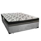 Cama Box Casal Suede + Colchão Ortobom Iso Dupla Face 60X138X188 Cinza