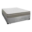 Cama Box Casal Suede + Colchão Serene Molas Ensacadas 138x188x65 Cinza