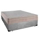 Cama Box Casal Suede + Colchão Serene Molas Ensacadas 138x188x65 Cinza