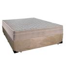Cama Box Casal Suede + Colchão Serene Molas Ensacadas 138x188x65 Cor:bege