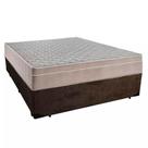 Cama Box Casal Suede + Colchão Serene Molas Ensacadas 138x188x65 Marrom
