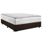 Cama Box Casal Suede JS + Colchão de Molas Ensacadas Herval Holanda 138x188x71cm