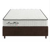 Cama Box Casal Suede Marrom + Colchão Leiria Turbo Molas Ensacadas - Comfort Prime