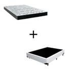 Cama Box Casal - Tecido Sintético Branco com Colchão Extra Firme D28 - Suporta 80Kg