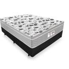 Cama Box Casal Tecido Sintético Preto com Colchão De Molas Ensacadas - Probel Evolution