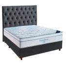 Cama Box Cinza + Colchão Casal Freedom Ortobom + Cabeceira