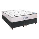 Cama Box Cinza + Colchão Casal High Foam Ortobom