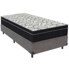Cama Box Cinza E Colchão Airtech 150 Espuma D45 Solteiro Ortobom