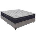 Cama Box Cinza E Colchão Airtech 150 Espuma D45 Viúvo Ortobom