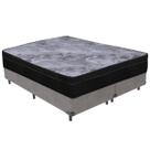 Cama Box Cinza e Colchão Airtech Pampa Molas ensacadas Queen Ortobom