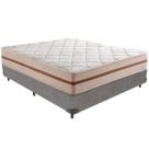 Cama Box Cinza e Colchão Classic 22 cm Molas ensacadas Casal Anjos